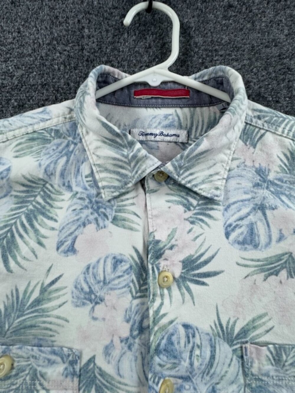 Tommy Bahama Flannel Cotton Lyocell Soft Large Floral Green Blue Casual Hawaiian